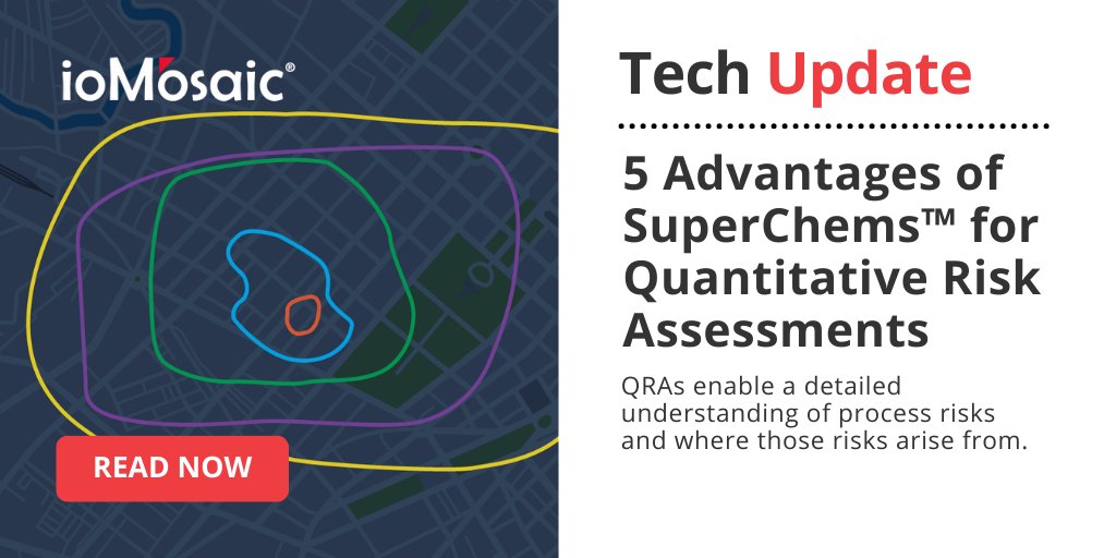 ioMosaic's tweet image. Read this article to learn the 5 Advantages of SuperChems™ for Quantitative Risk Assessments. Gain   a detailed understanding of process risks and where those risks arise from. bit.ly/2SzaGei
#riskassessment #reliefdesign #processsafetysoftware