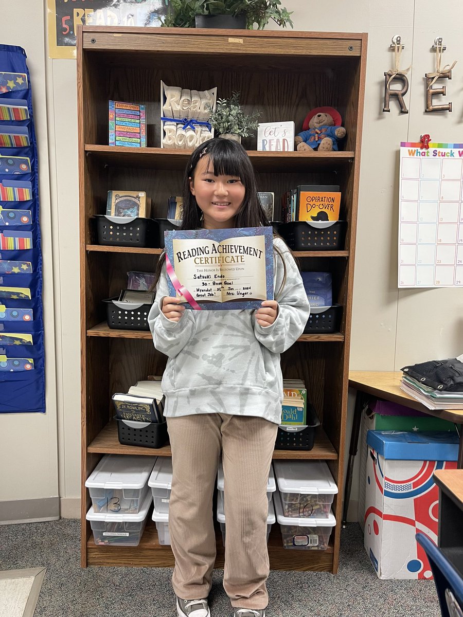 Congratulations, Satsuki, for reaching your 30-Book goal! 📚❤️ @wesDCSD @MrsAlexander216