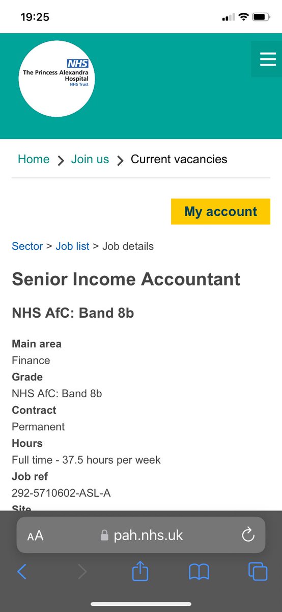 beth_potton's tweet photo. Great opportunity to come and work with a fantastic finance team! @NHSHarlow https://t.co/SFaFUuPFLg