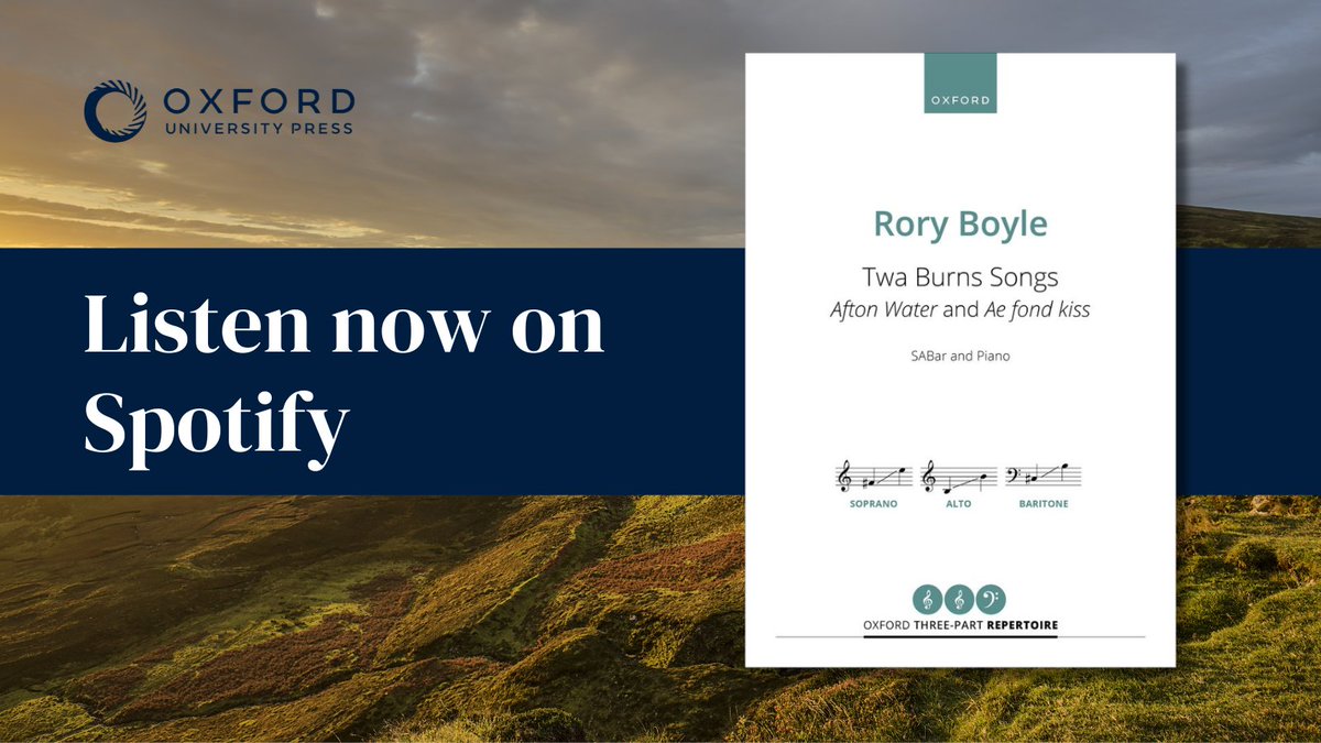 This Burns Night, enjoy a recording of ‘Ae Fond Kiss’ from <a href="/RoryBoyle_Music/">Rory Boyle, composer</a>’s ‘Twa Burns Songs’, arrangements of two traditional Scottish folk songs for SABar and piano 🎶.

Listen on Spotify: oxford.ly/4bdBJza
