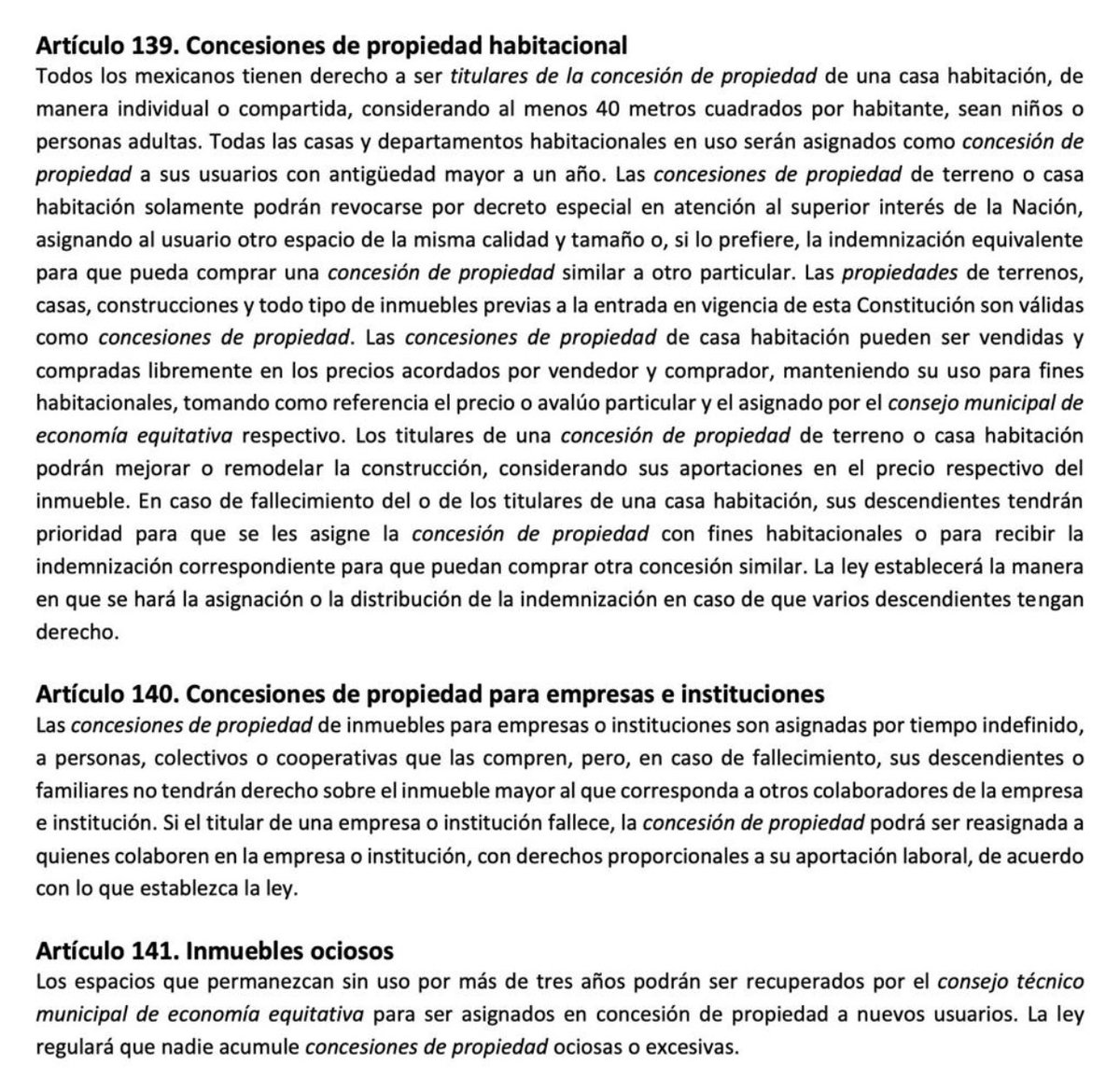 Entiendo no somos afectos a la lectura, vale mucho la pena leer los artículos 139, 140 y 141 de la nueva Constitución que piensa instaurar MORENA y su 4T de lograr mayoría calificada en el Congreso, sin duda el 2 de Junio tenemos que salir a defender con nuestro Voto nuestra