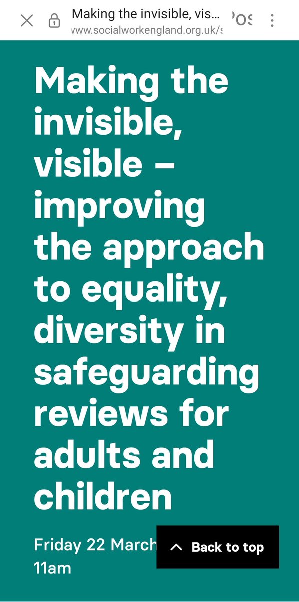 Come and hear my brilliant manager @vkp67 talk about equality and diversity in Safeguarding Reviews 🙌👇 @SCIE_socialcare