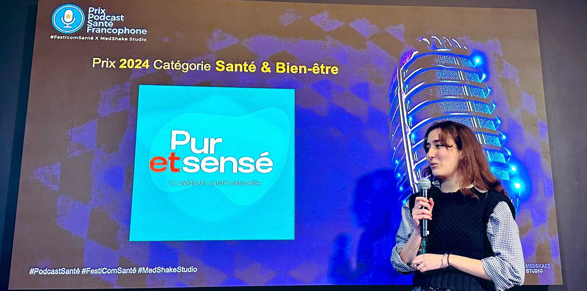 NoelDominique's tweet image. 🎙️🏆 Le gagnant Prix #PodcastSante 
@FestiComSante X @medshakestudio
Dans la ✨ Catégorie « Bien-être » ✨
➡️le #podcast « Pur et Sensé » - @Puressentiel