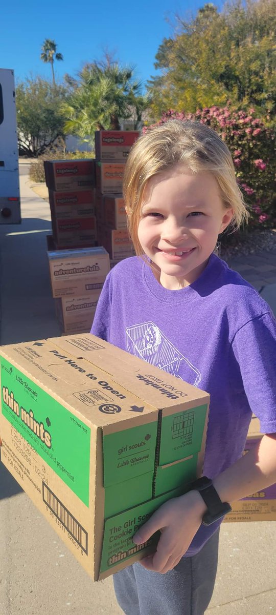 Maddie, our favorite Brownie Scout, has opened her cookie store for business! THANK YOU for supporting Girl Scouts this cookie season! #1000BOXES #gsacpc #entrepreneur #leader #bestcookiesever #thinmint #samoas

We will deliver in the Phoenix area! 
DigitalCookie.GirlScouts.org/scout/madeline…