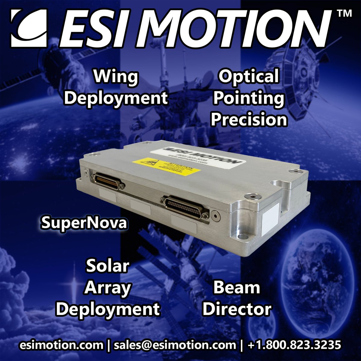 SuperNova is Perfect for Your LEO & GEO Space Applications and Many More!

Learn More at esimotion.com

#servo #servodrive #motioncontrol #servocontroller #motorcontrol #space #spaceexploration #spacerated