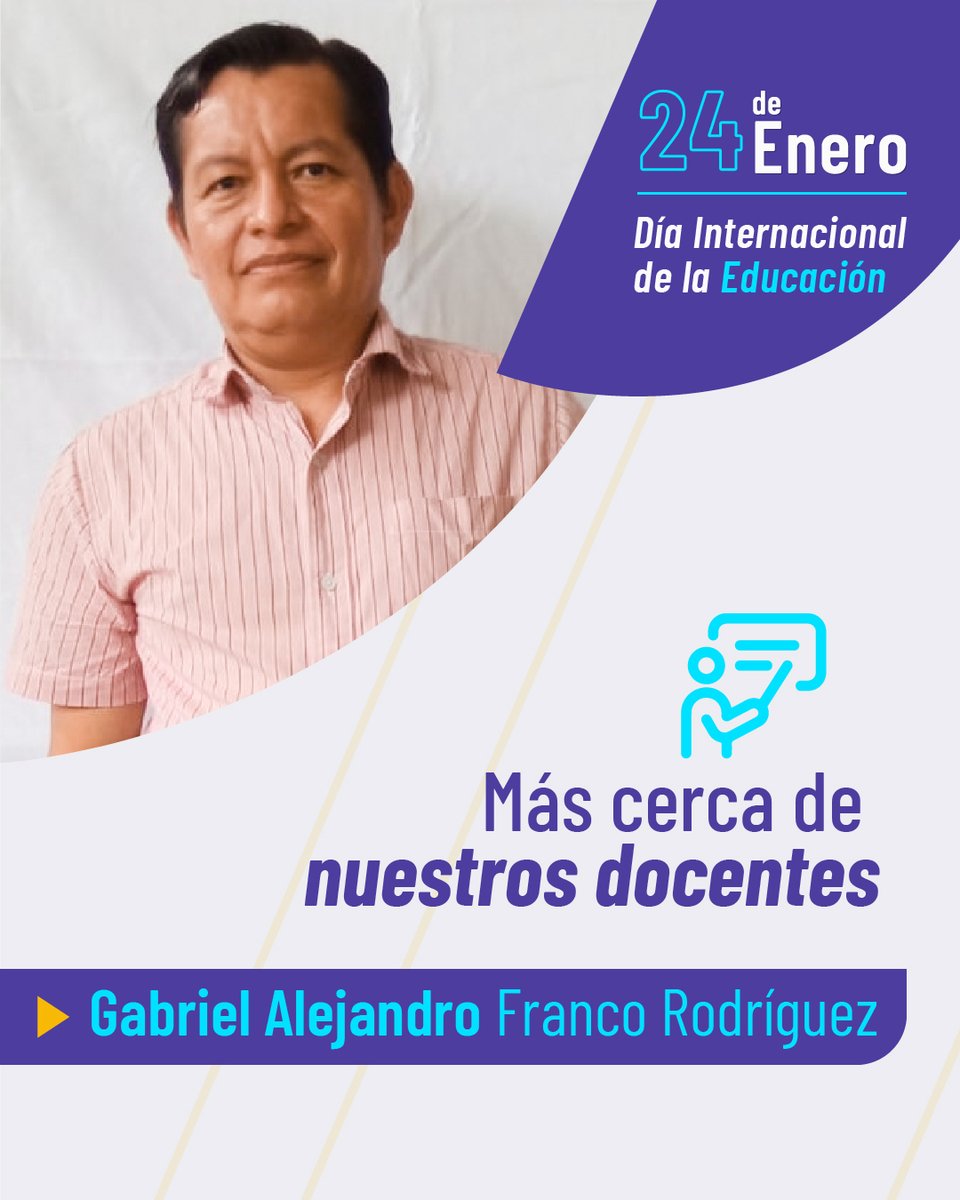 Educacion_Ec's tweet photo. El trabajo de los profesionales de la educación implica una responsabilidad compartida con la sociedad, creando condiciones adecuadas para el aprendizaje de niñas, niños y adolescentes. ¿Qué es ser docente? Conoce lo que piensa Gabriel.

#DíaDeLaEducación
#ElNuevoEcuador https://t.co/12aycEodAF