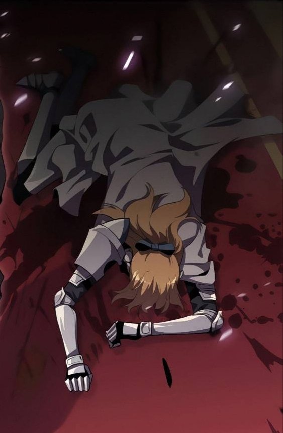 . . . .

Suddenly collapsing onto the ground, into a pool of her own blood.
Exhaustion settling in..

Dizziness.. so sleepy..

She probably won't make it to the emergency room on her own.