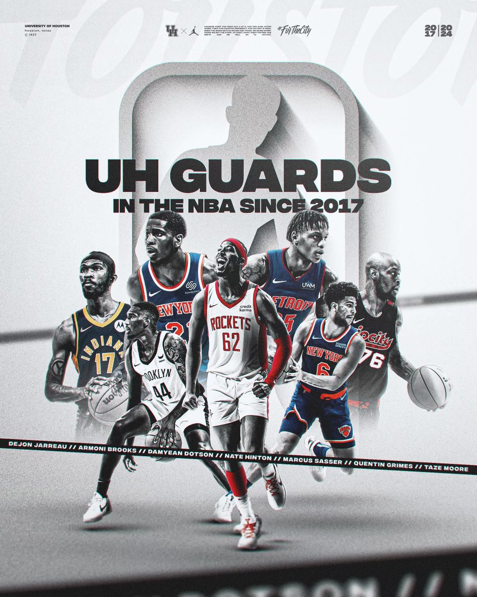 UHCougarMBK's tweet image. Since 2017, seven @UHCougars guards have played in @NBA

@qdotgrimes
@m_sasser0
@thatup_coming14
@TazeMoore
@snipabrooks_
@LaDeeky
Damyean Dotson  

Coogs x NBA  

#DevelopmentProgram
#ForTheCity x #GoCoogs