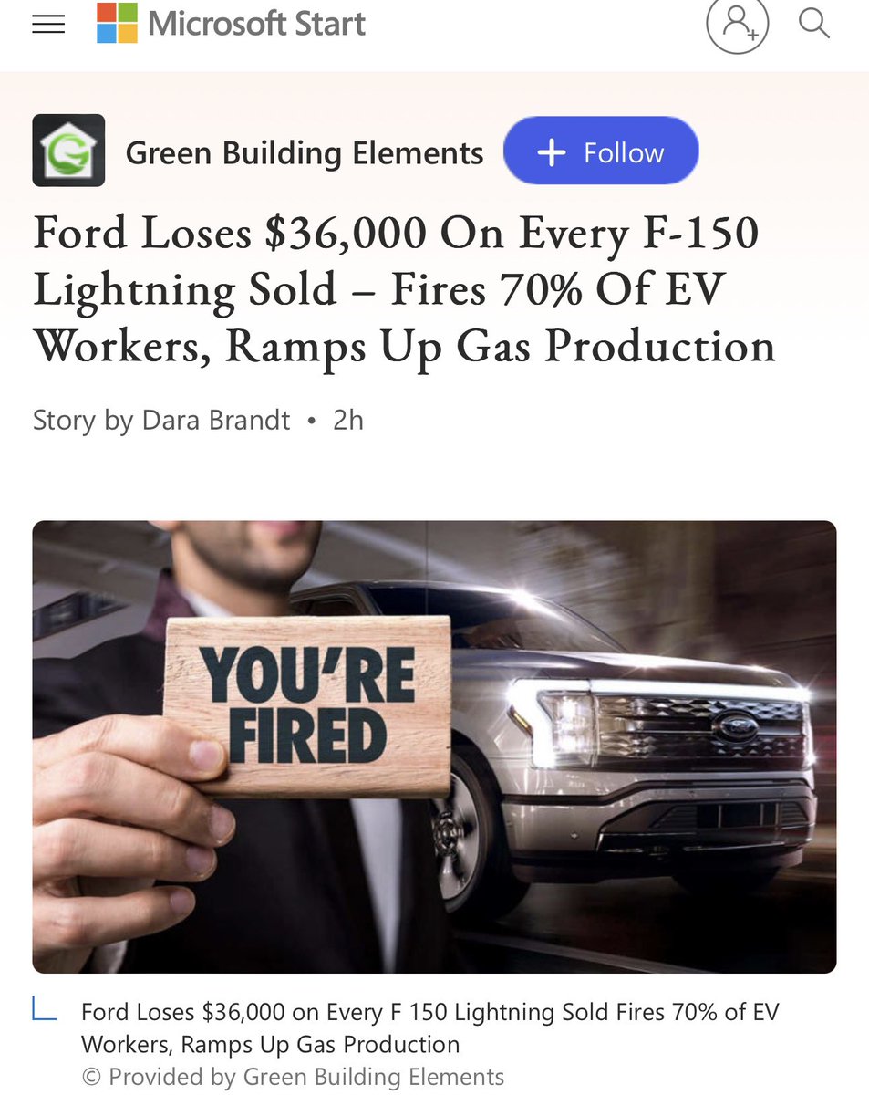 DC_Draino's tweet image. Ford loses $36,000 on every electric F-150 Lightning sold

They’re firing 70% of EV workers &amp;amp; ramping up gas vehicle production

Greta may be pissed, but Americans are speaking loud &amp;amp; clear w/their wallets

We don’t want to be forced into electric vehicles
greenbuildingelements.com/ford-loses-360…