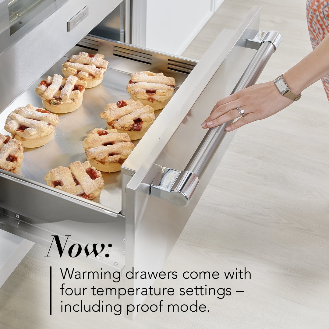 It’s cold – and you’re ready to bake. Thermador warming drawers are perfect for keeping dishes warm or proofing dough for your winter baking projects. #ThrowbackThursday bit.ly/41L9gg0