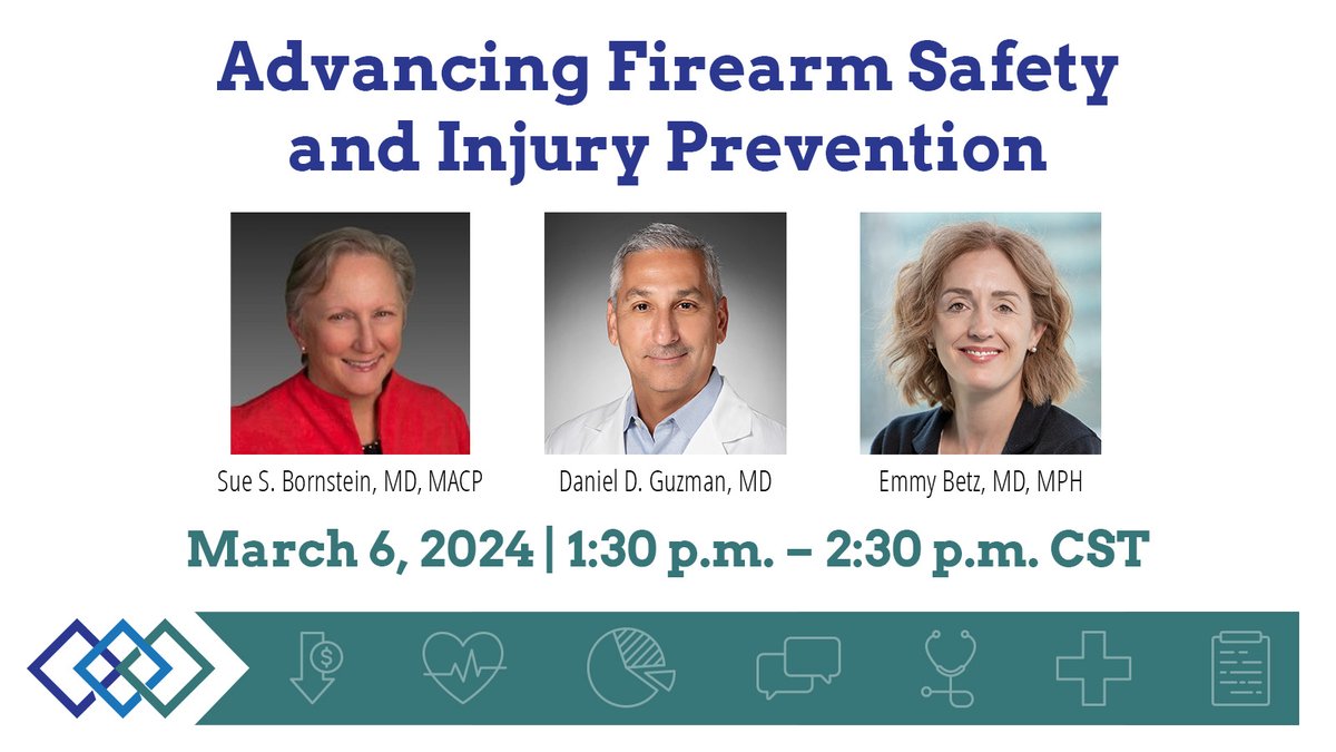 Firearm safety is a critical public health issue. Join us for a webinar to explore the integration of firearm safety into primary care settings and highlight the role of healthcare professionals in promoting safe firearm practices. 
Register now: us02web.zoom.us/webinar/regist…