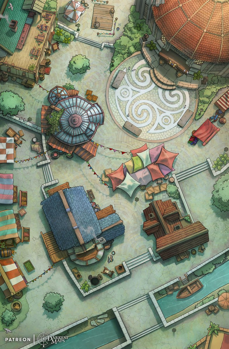 DarkestMaps's tweet photo. Adventurer’s Alley series is finally complete! If you need a blacksmith or a potion shop, to join the Guild or to have a few pints at the Inn, you can now wander around this district. Whether you’re looking for supplies or trouble, Adventurer’s Alley is the place to be. https://t.co/DAfROHr8Zz