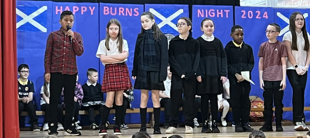 EastbankPri's tweet photo. Happy Burns Night from P5 and P6/5! We were given a real treat this morning with a celebration of all things Burns and Scotland. We had singing, dancing, poems, facts and Scots language. It was fantastic. 🏴󠁧󠁢󠁳󠁣󠁴󠁿 #BurnsNight2024 #EastbankPrimary https://t.co/F1FENfyfhV