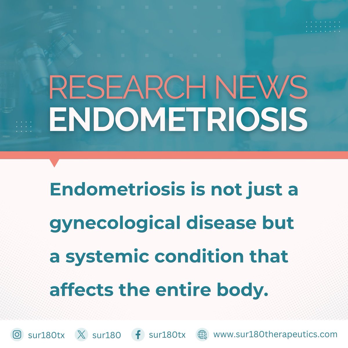 sur180's tweet photo. Recent research conducted by Yale University has revealed that endometriosis is a systemic condition that affects the entire body. https://t.co/Yb24CuMOke #EndometriosisAwareness #SystemicCondition #YaleStudy #WomensHealth #MentalHealthMatters #RaiseAwareness #Sur180Therapeutics https://t.co/YCAoEZaykR