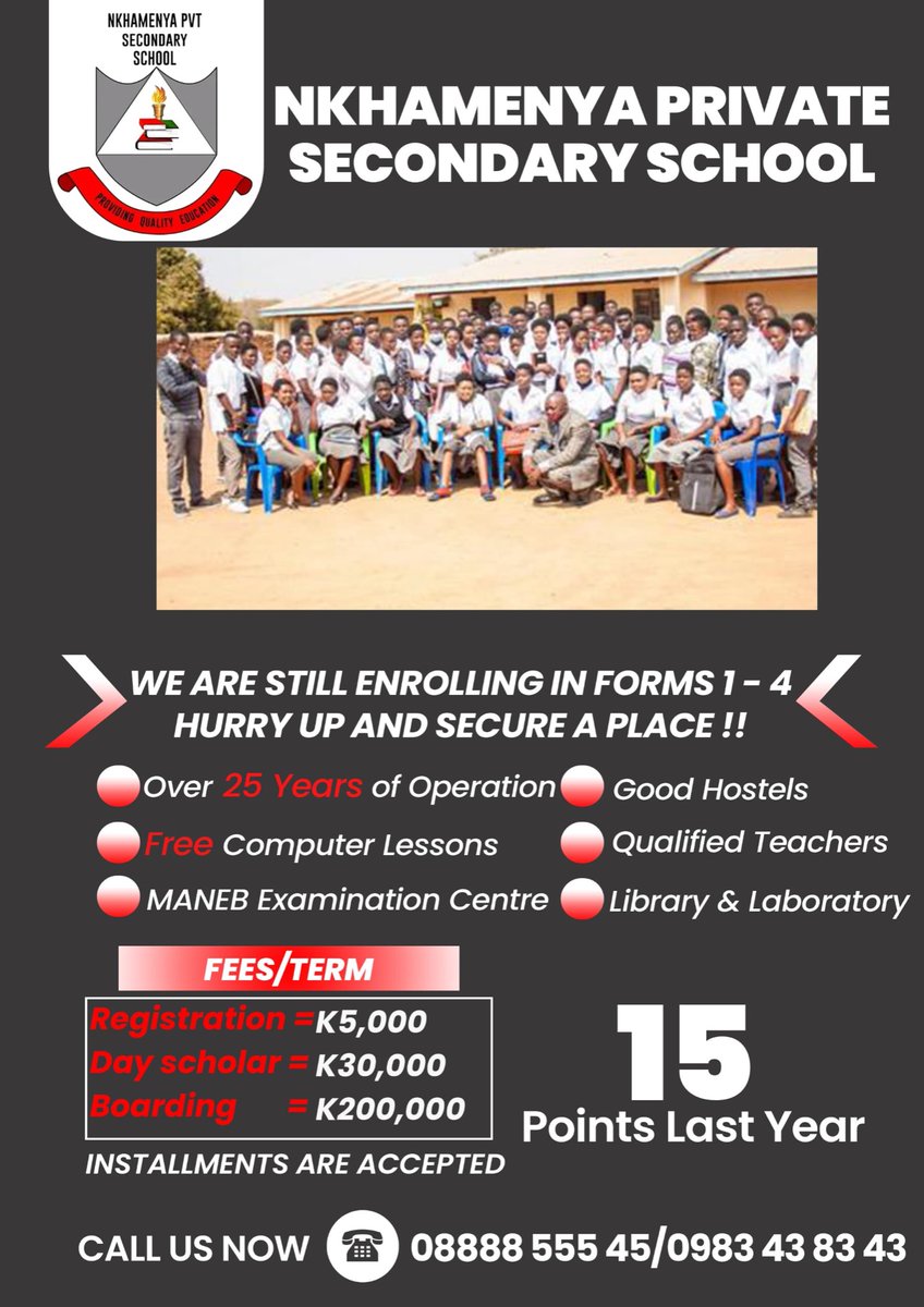 Nkhamenya Pvt Secondary School (@nkhamenyapss) on Twitter photo 