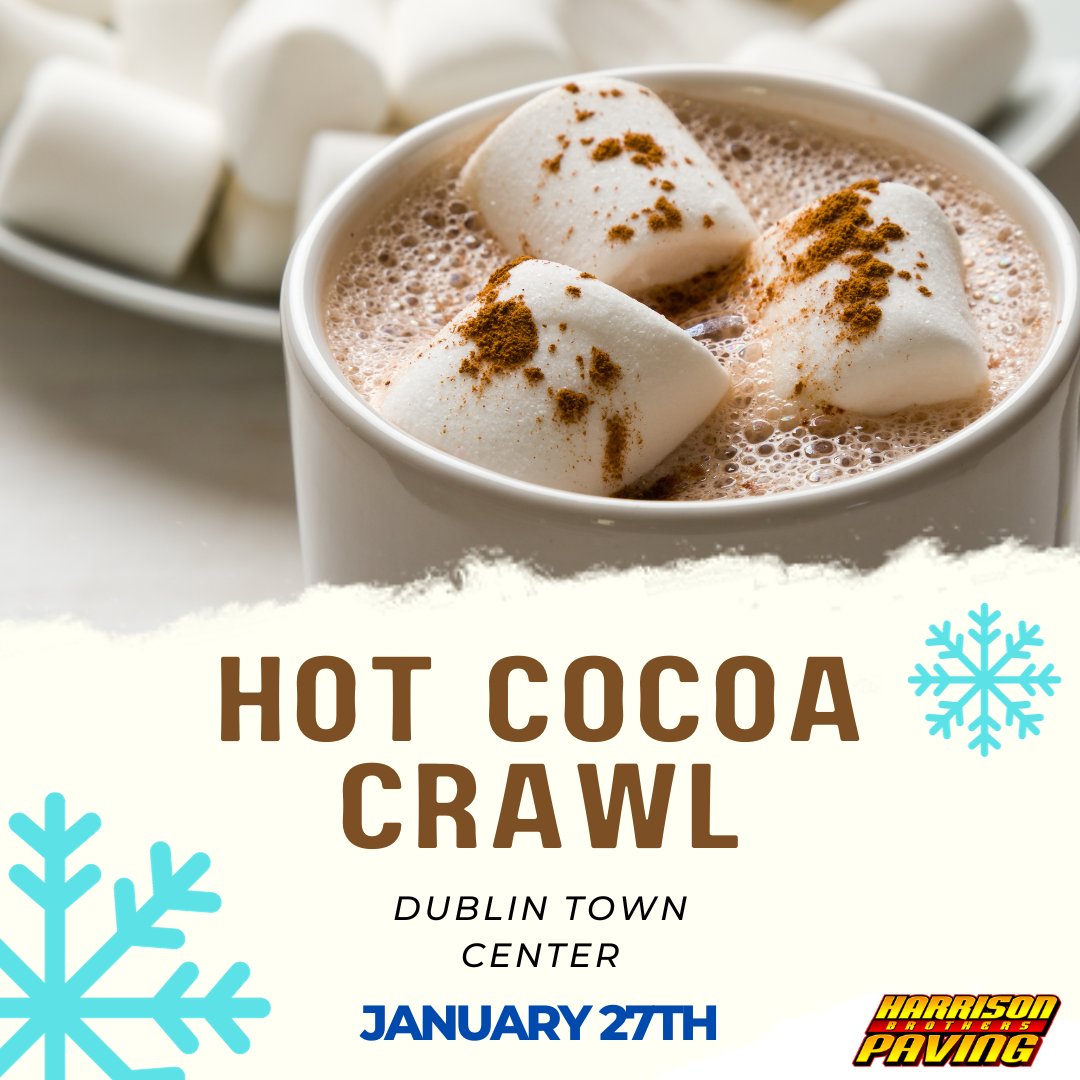 Ready to warm up a bit this winter? Check Out the Hot Cocoa Crawl at the Dublin Town Center, it's free to attend! 
For more information visit this website: visitbuckscounty.com/event/hot-coco…

#Buckscounty #PAevents #Hotcocoa #Winterfun #BuckcountyPA #Local #LocalBusiness