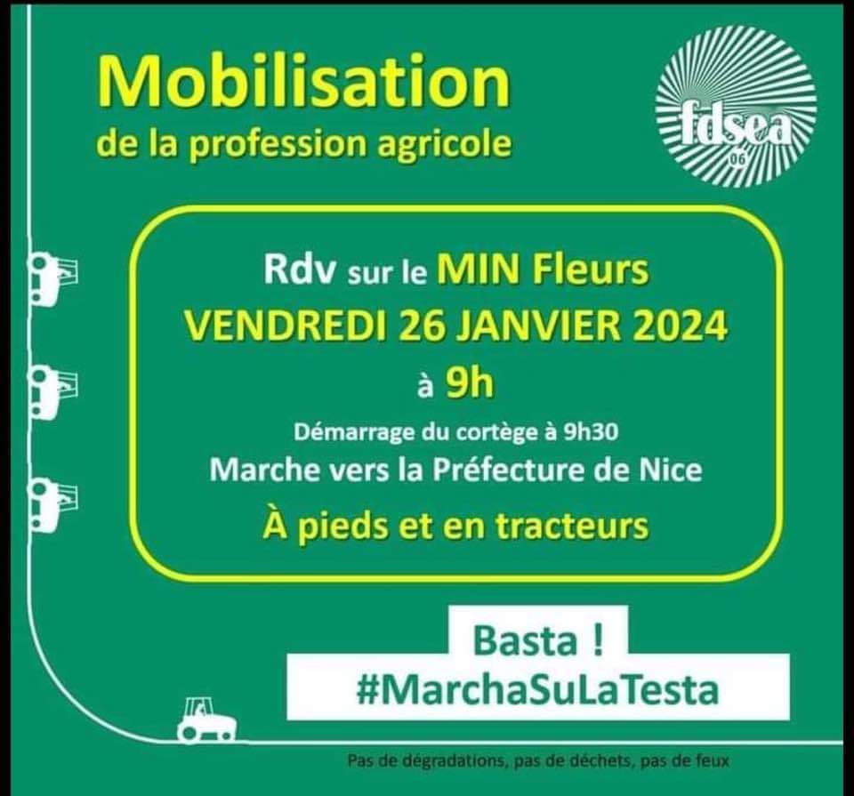 a_pastoi's tweet image. #coordinationregionale 06 
#AgriculteursEnColere
#Taxi #Vtc 
#Mobilisation 26/01/2024
#escrosi  #macronie #ecolo #nupes même combat destruction de la #France  

@P_Vardon 
#Nice #06 

Rdv 9h mine Fleurs