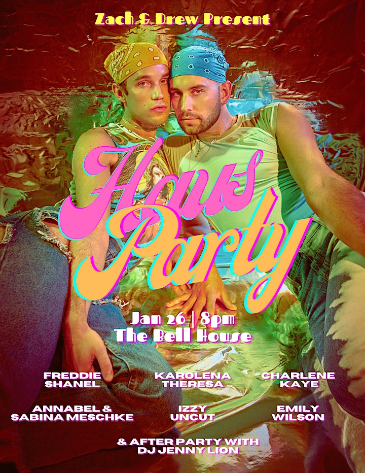 TOMORROW! It's Haus Party's Fifth Anniversary Show with <a href="/zachteague3/">Zach Teague</a> and <a href="/DrewLausch/">Drew Lausch</a>!

Special Guests include Charlene Kaye, <a href="/Karobeanah/">KAROLENA</a>, <a href="/EmilyWilson/">Emily Wilson</a>, <a href="/annabel_meschke/">Annabel Meschke</a>, <a href="/sabinameschke/">Sabina Meschke</a>, <a href="/freddie_shanel/">Freddie Shanel</a>, <a href="/izzyuncut/">Izzy Uncut</a> + An Afterparty with DJ Jenny Lion!

🎟️: tinyurl.com/3ef2evj6