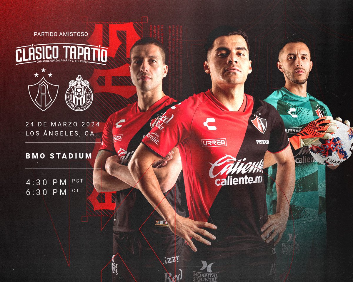 ¡El Clásico Tapatío llega por primera vez a Los Ángeles! 🇺🇸 Este 24 de marzo nos vemos en <a href="/BMOStadium/">BMO Stadium</a> 🔴⚫️ 

¡Regístrate ahora en clasicotapatio.com para acceder a la preventa! 🎟️

Más información: bit.ly/Clasico-Tapati…