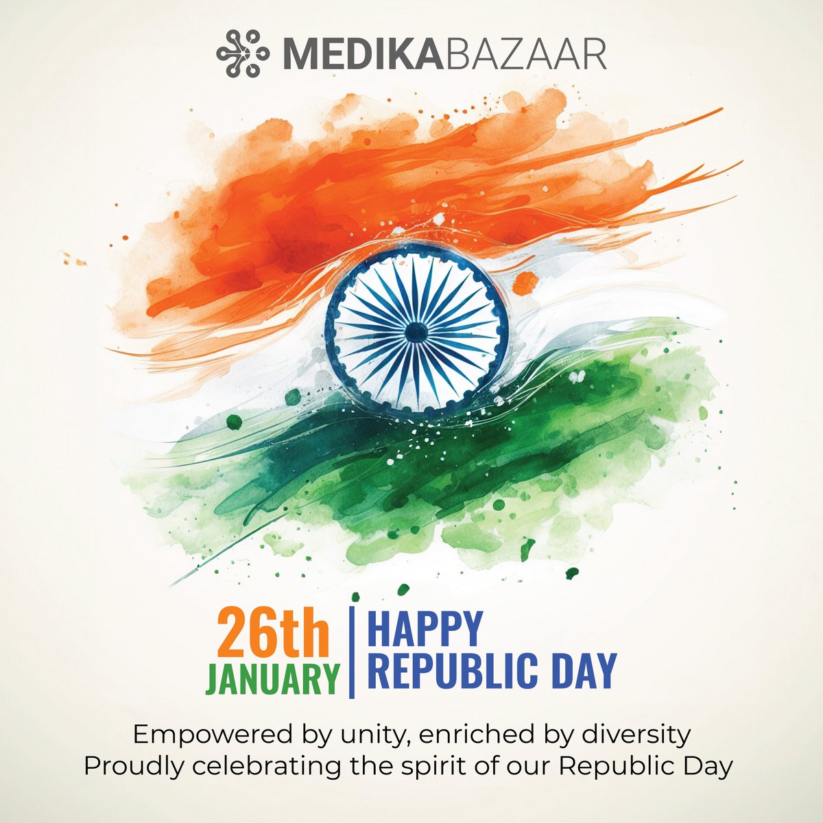 Medikabazaar's tweet image. Medikabazaar wishes you a very Happy and Healthy Republic Day.

medikabazaar.com

#Medikabazaar #transforminghealthcare #republicday #happyrepublicday #republicday2024 #India
