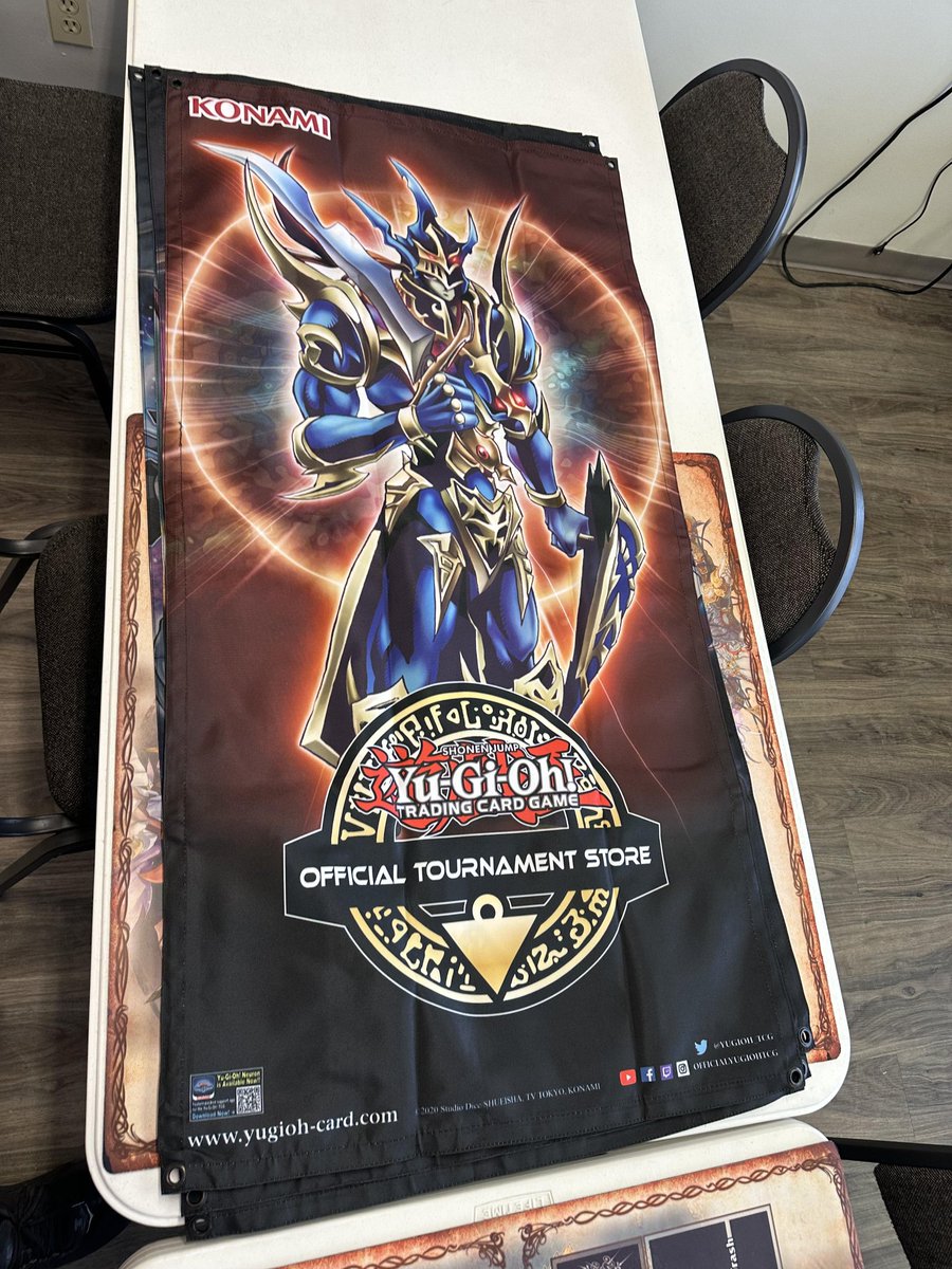 The Yu-Gi-Oh OTS reward banners for stores who ran over 140 tournaments  last year are SO SICK!! Love the in store ground and pound representation  Konami has been working back towards. There's