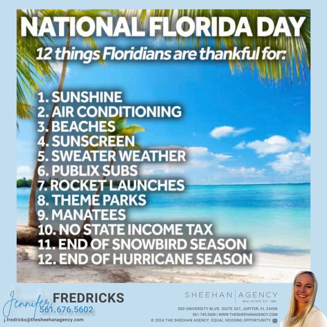 I'm thankful to be born and raised in beautiful #palmbeachcounty

Tell me what you're thankful for about the sunshine state!

#nationalfloridaday