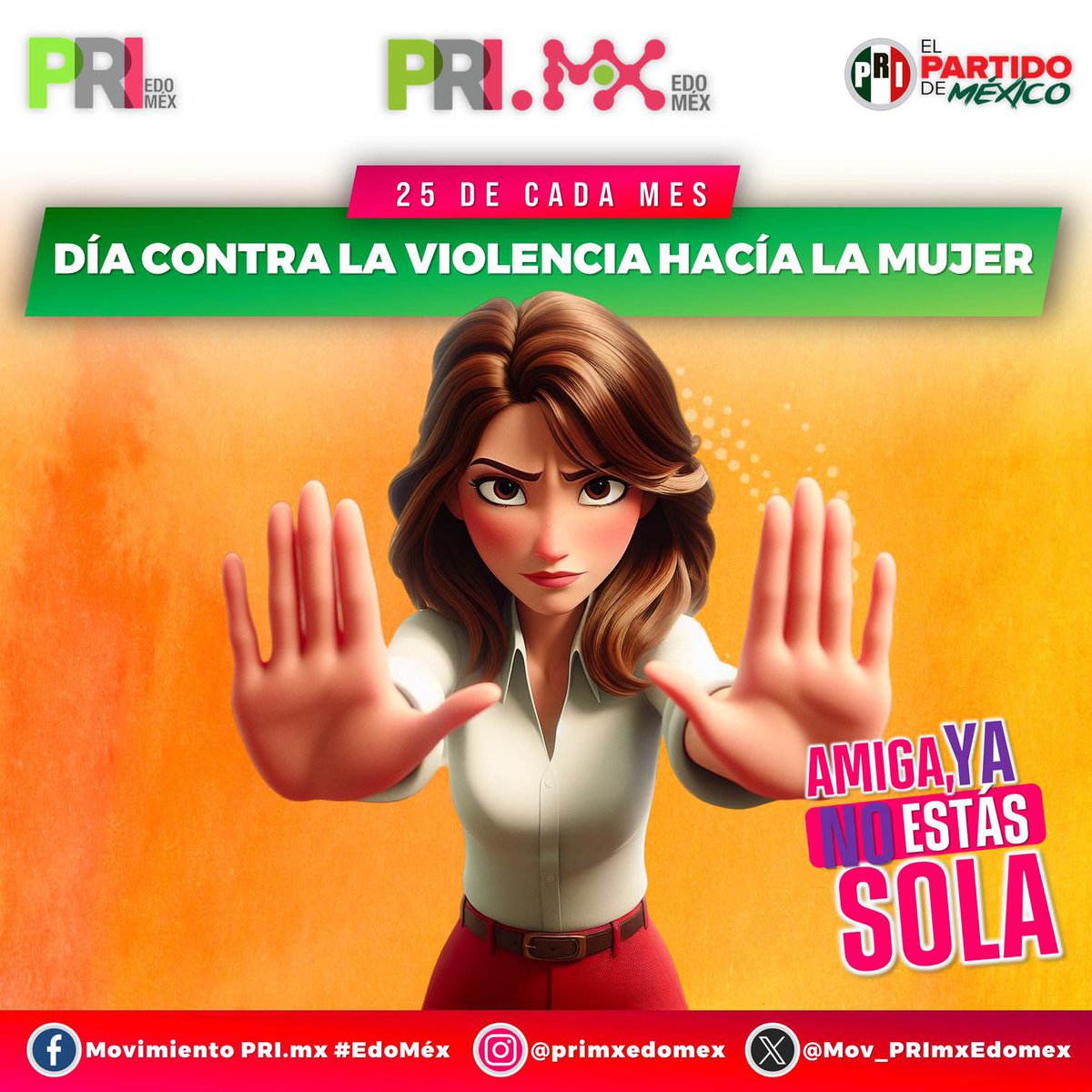 PRI_MX_EM's tweet photo. 🧡 El Día Naranja es más que un color, es un llamado a la acción. Juntos, podemos crear un mundo donde la igualdad y el respeto brillen más fuerte que nunca. ¡Di NO a la violencia de género y sí a un futuro lleno de esperanza y empoderamiento! 🌟 #DíaNaranja #AltoALaViolencia https://t.co/SeSt7Sz9gu
