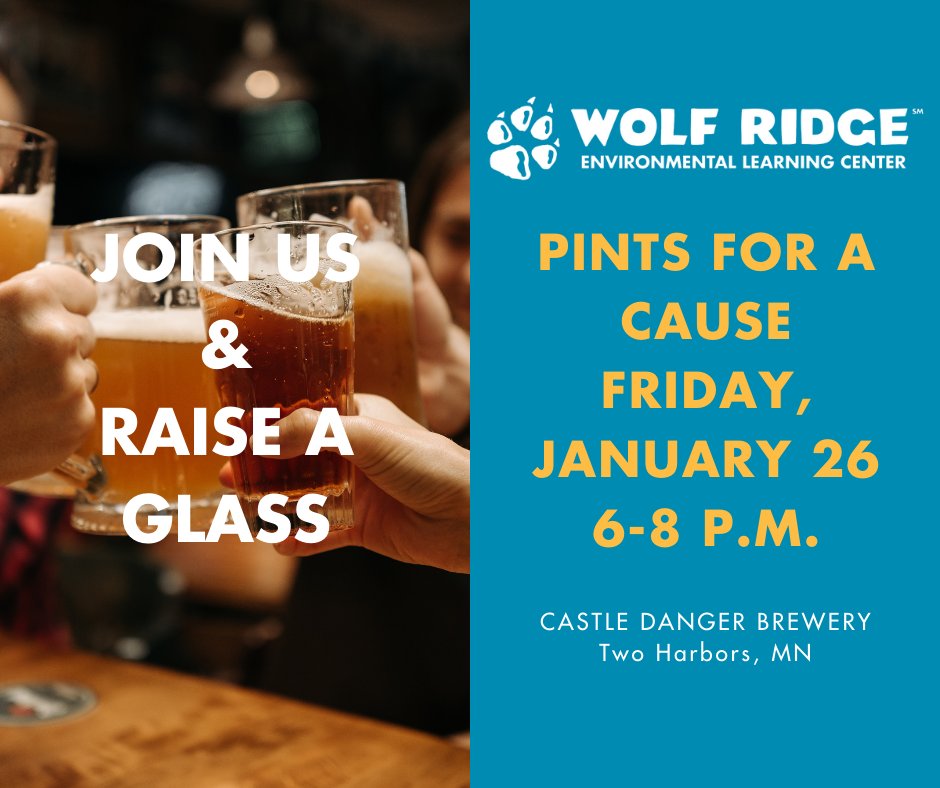Join me tomorrow at @cdangerbrewer to raise a glass and funds for Wolf Ridge Environmental Learning Center.