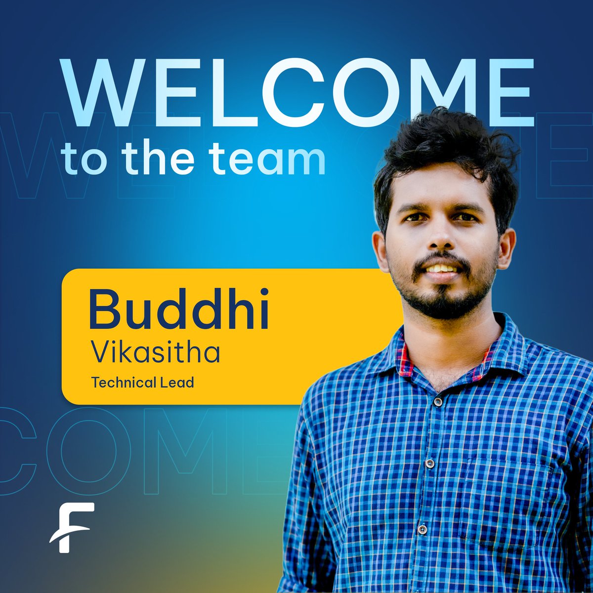 FcodeLabsLive's tweet image. A warm welcome to Buddhi Vikasitha as he joins our growing team! We're excited to have you on board as we work together to achieve our mission and provide the best!
#FcodeLabs #peopleatfcode