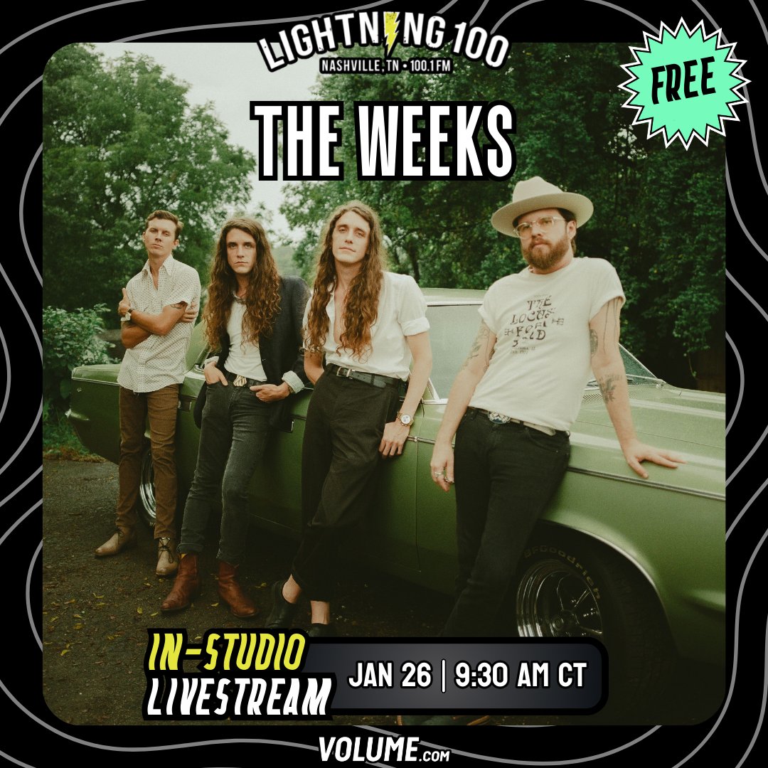 Get ready for <a href="/theweeks/">The Weeks</a> to light up the <a href="/GetOnVolume/">Volume.com</a> studio tomorrow! Join us at 9:30am to catch-up with the band as they prepare to take the stage at <a href="/brooklynbowl/">Brooklyn Bowl</a> this Saturday!

Stream here: volume.com/lightning100/