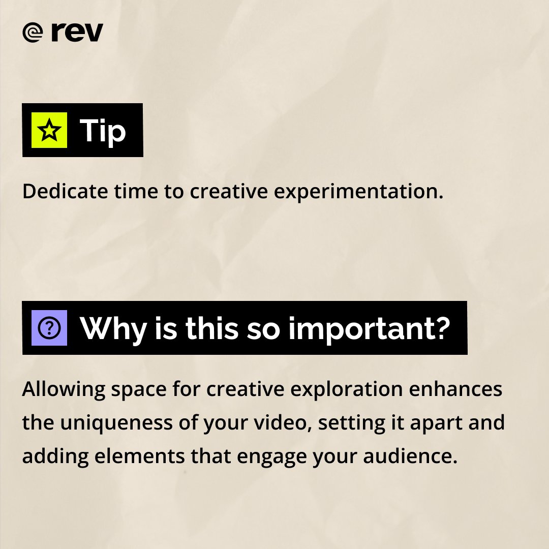 rev's tweet image. Mastering the art of video production involves more than just technical skills.
 
Here are three essential tips for post-production success – they’re sure to help you steer clear of mistakes! 🎥✨
 
#VideoProductionTips #AvoidMistakes #PostProductionMagic #CreativeProcess