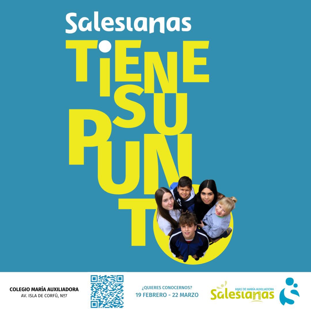 PUERTAS ABIERTAS con cita previa 📝

Déjanos tus datos y organizaremos una visita 👧🏻👦🏼

➡️ alicante.salesianas.org/campana-de-pue…

Estaremos encantados de recibiros y comenzar juntos esta aventura 🚀✨

#SalesianasTieneSuPunto 🔵🟢🟠
#ColegiosAlicante #ContigoTodoEsMejor <a href="/SalesianasEs/">Salesianas España</a>