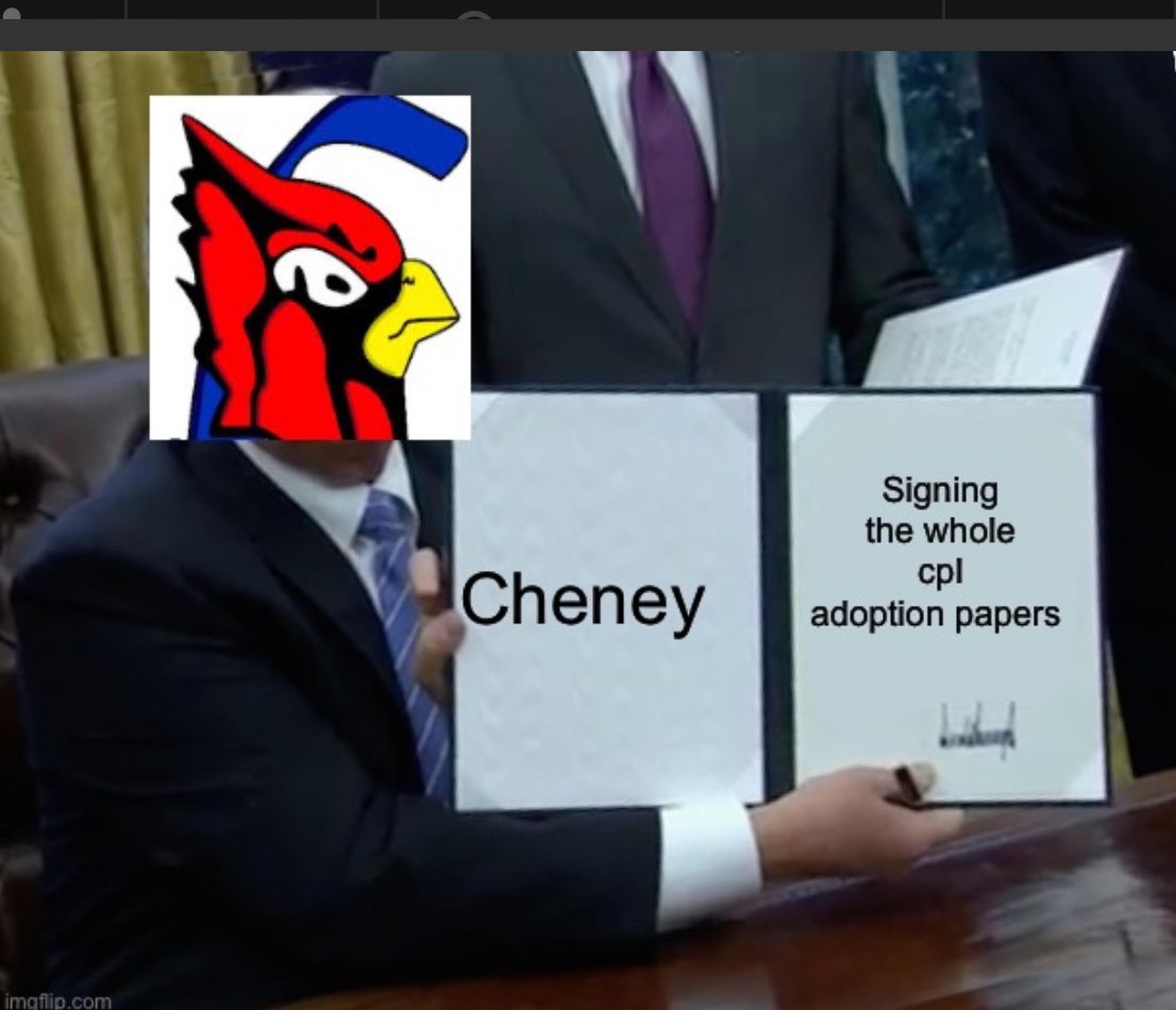 And just like that Cheney will always own the cpl