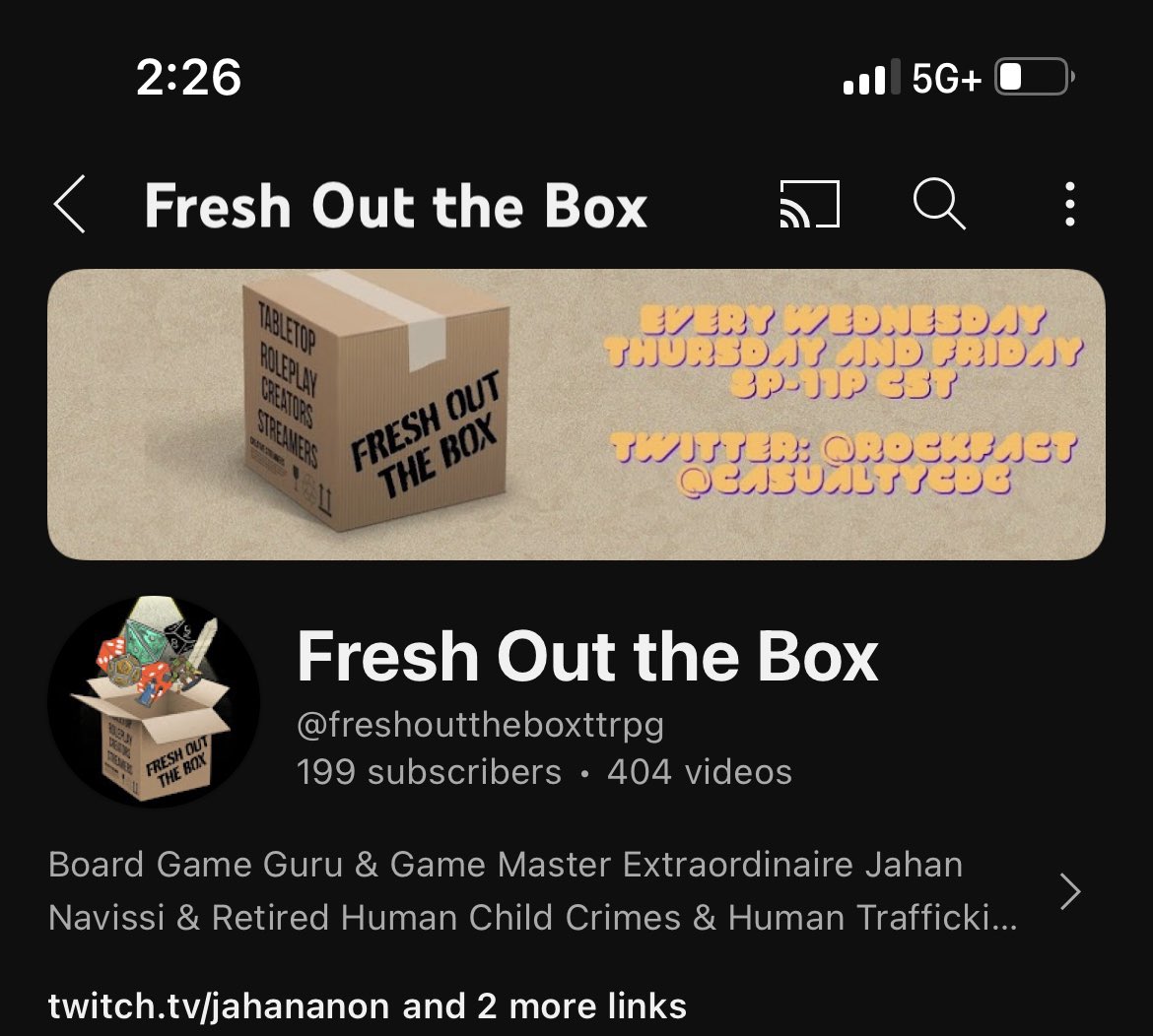 Almost at 350 on twitch and 200 on YouTube! Come give us a like and follow! We don’t bite! #ttrpgcommunity #actualplay #dnd #Livestream <a href="/GreenRoninPub/">Green Ronin Publishing</a> linktr.ee/freshoutthebox…