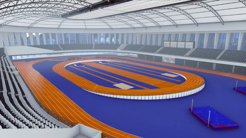 PDX_devine's tweet photo. Coming to Vegas: A hydraulic, banked 200-meter track *inside* a flat 400-meter indoor track?? 🤯

https://t.co/f8jPOlmDQR
h/t @ILXCTF https://t.co/OnJhudDAdn