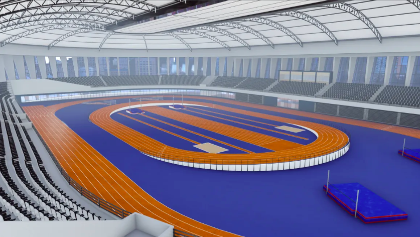 Coming to Vegas: A hydraulic, banked 200-meter track *inside* a flat 400-meter indoor track?? 🤯 zathletevillage.com/the-indoor-tra… h/t @ILXCTF