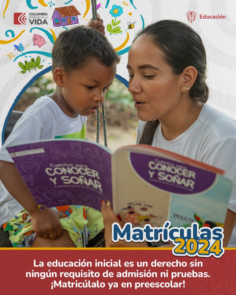 En el Gobierno del Cambio le apostamos a una primera infancia feliz y protegida. Por eso, lleva a tus hijos a la escuela a disfrutar de la educación inicial en preescolar. #EducaciónDerechoFundamental #Matrículas2024