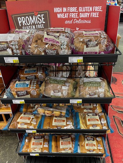 TheCeliacScene's tweet photo. 🥖 Just sighted! @promiseglutenfr stand in the bakery section at @CountryGrocer
🌭 Available at all 11 locations across Vancouver Island! 
🥖 Only the best for their gluten-free shoppers! 
🌭 Thank you, Country Grocer!
#glutenfree #promise #countrygrocer #highfibre #dairyfree https://t.co/Z0yubZ0Vy0