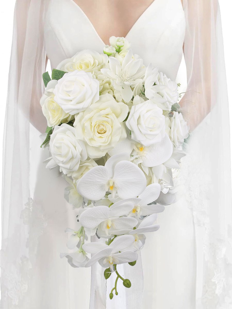 🌸👰Pure White Cascading Bridal Bouquet! 🌸👰

💐 Bouquet Size: 11 inch W * 18 inch L
💐 Materials: Premium silk and foam flowers
💐 Design: An exquisite mix of rose, broad-leaved epiphyllum, orchid, and ranunculus

#RinlongFlower #WeddingBouquet #BridalFlowers #ElegantWedding