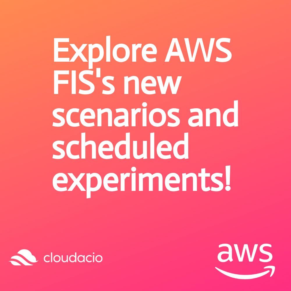 🎉 AWS announces scenarios & scheduled experiments for the Fault Injection Simulator (FIS). Perfect for testing your application resilience against compute resources interruption & more! A big step for #CloudResilience. #AWS #FaultInjectionSimulator #Cloudacio