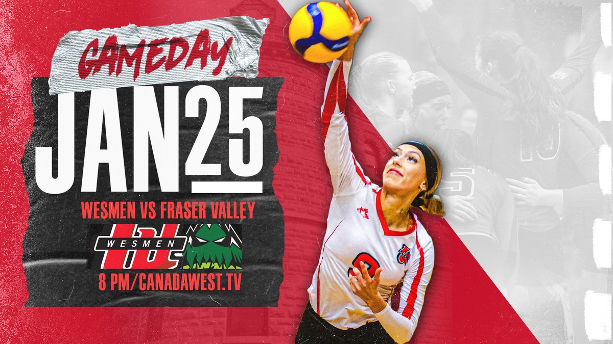 It's GAMEDAY for your <a href="/WesmenWVB/">Wesmen Women's Volleyball</a> team, which plays its make-up matches at Fraser Valley starting tonight. 

🕗8 p.m. CT
📺canadawest.tv
📊wesmen.ca/sidearmstats/w…

#WePlayForWinnipeg