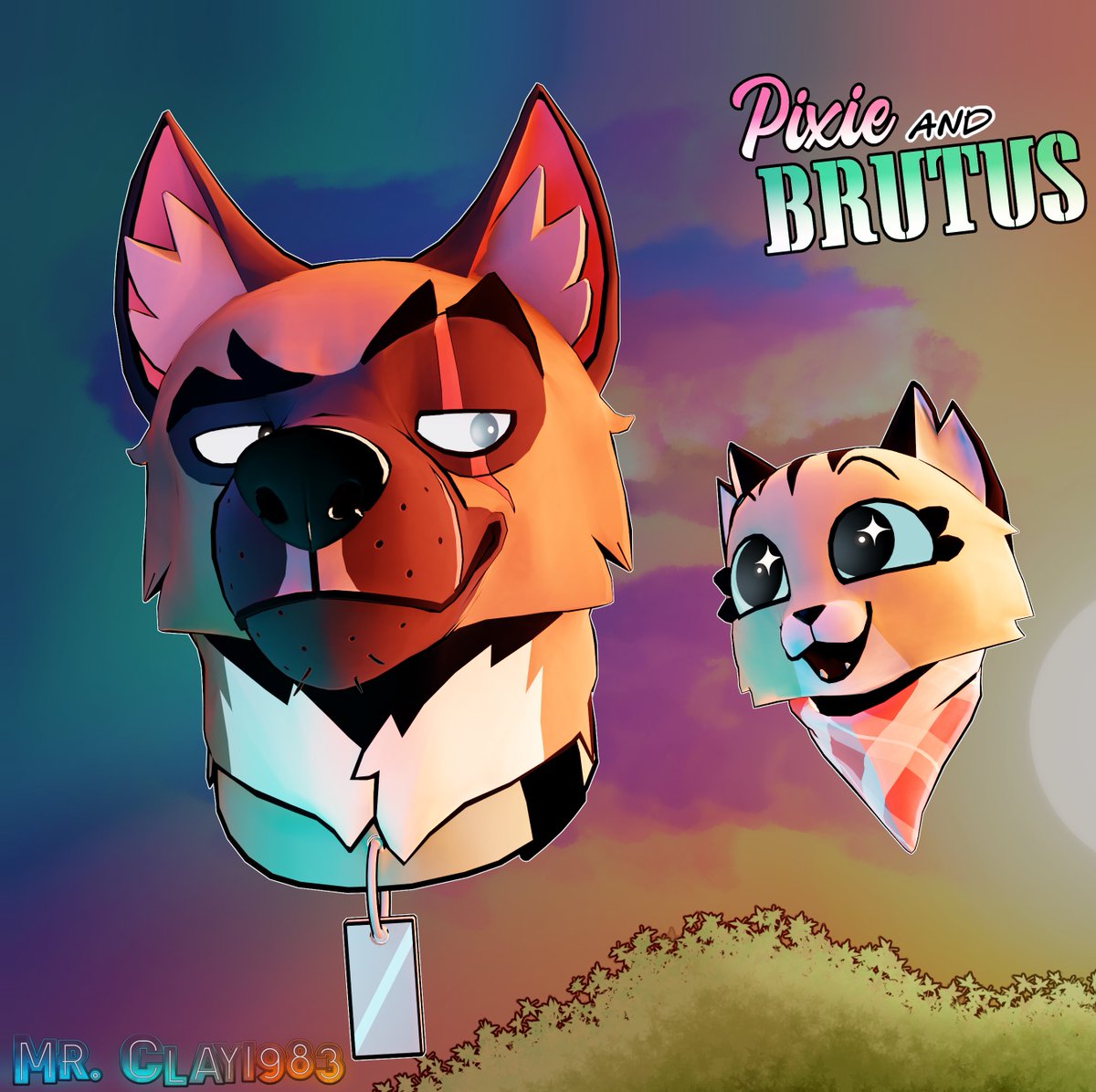 MrClay1983's tweet photo. Thanks for the support on this, ik it's not FNAF but I wanna make fan content for other stuff I like too so I greatly appreciate it!

Here's more renders of these guys, still gonna be a while till I have them finished &amp; rigged up but these can give you an idea.

#pixieandbrutus https://t.co/86uZZMzM01