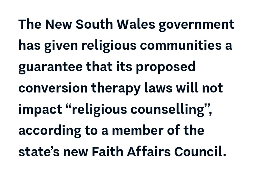 Because gay conversion practices are such a big issue outside of the religous agenda!😒🤨

NSW, get with the times. 
Protect human rights. 
Stop the abuse and religous bullying.
End conversion therapy.
#LGBTQIA #HumanRights #stopdiscrimination  rationalist.com.au/exclusive-nsw-…