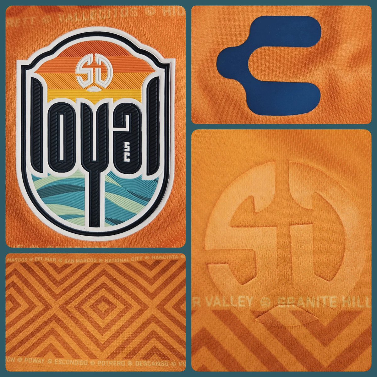 BrocksKitCloset's tweet photo. 2023 @SanDiegoLoyal away kit. Hoops design with a Mexican blanket pattern. The names of towns and neighborhoods in the region run along the hoops. The crest is also embossed on the lower right side. ๐งก๐โฝ๏ธ #footballshirt #soccerjersey #kitcollector #sandiego #sdloyal https://t.co/rlfziTMh3P