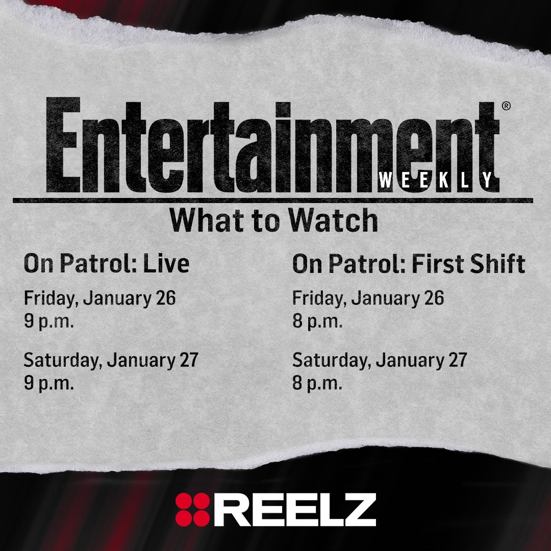 Looking for something to watch this weekend? Don’t just listen to us, listen to Entertainment Weekly who named both #OnPatrolFirstShift and #OnPatrolLive as shows to watch both Friday & Saturday this weekend. Starting at 8E|5P, only on #REELZ. #OPNation #OPLive