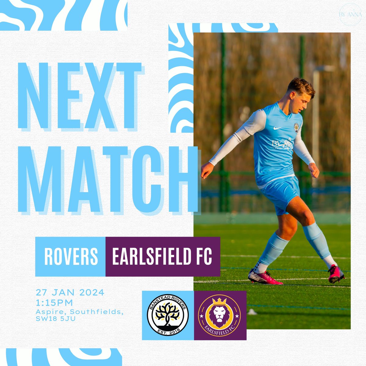 Top of the table clash inbound. 🔜👀 📆 Saturday 27 Jan Ⓜ️ @ssecleague 🆚 @EarlsfieldFC ⏰ 1:15PM 📍 Aspire, Southfields Get down & support the #Rovers. 👀 #UTR