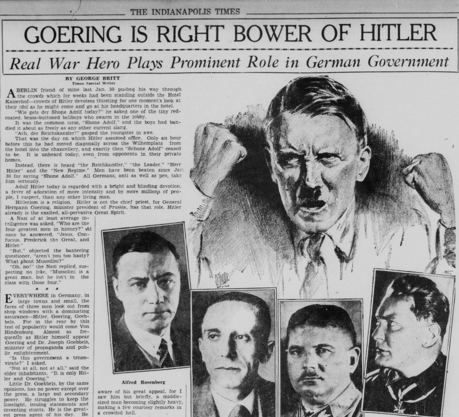 I am going to "live tweet" the year 1933, the year Hitler took office. 

I will begin on Jan 30th, with his swearing in. 

The goal of this project is so people can see how Germany went from a democracy to dictatorship in just 
6 months. 

Please tell your friends: 

The