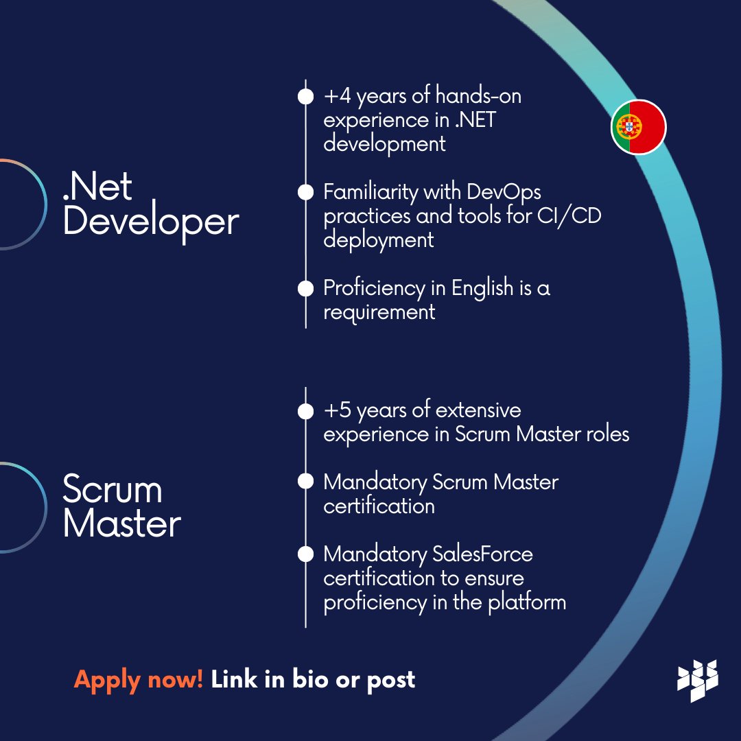 DBServicesPT's tweet image. Work from home
👩💻Remotely in Portugal🇵🇹
Apply now!
.Net Developer
👉bit.ly/47NIFAf
Scrum Master
👉bit.ly/3HAV2VL
#remotelyinPortugal #Workfromhome #dotnetdeveloper #ScrumMaster #applynow #dbservices #dbservicesportugal