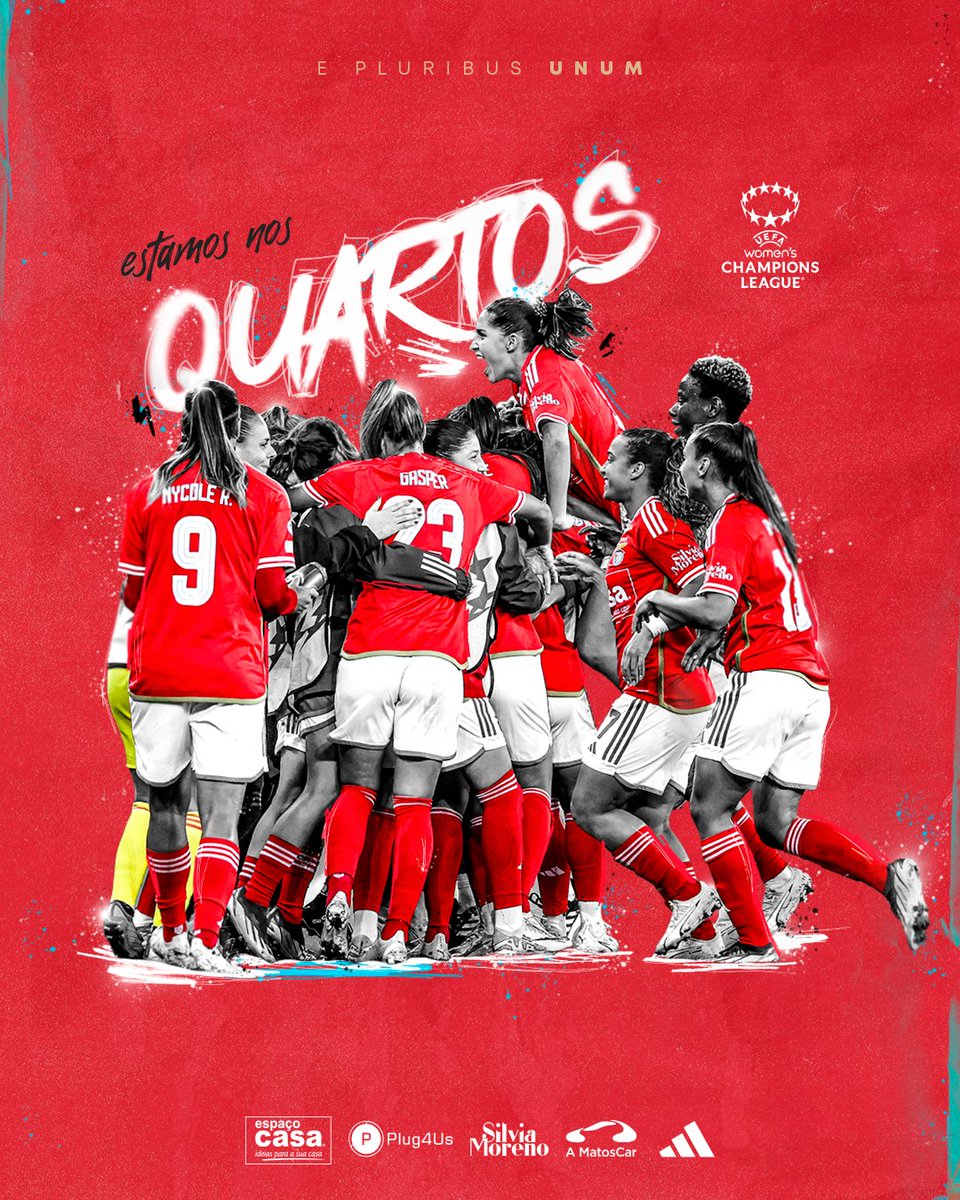 ❤️‍🔥 𝗛𝗜𝗦𝗧𝗢́𝗥𝗜𝗖𝗢!!! O #SLBenficaFem está nos 𝗾𝘂𝗮𝗿𝘁𝗼𝘀 𝗱𝗲 𝗳𝗶𝗻𝗮𝗹 da <a href="/UWCL/">UEFA Women’s Champions League</a>, pela primeira vez! 👏

#LojasEspacoCasa #Plug4usworld #SilviaMoreno #AMatosCar <a href="/adidasfootball/">adidas Football</a>
