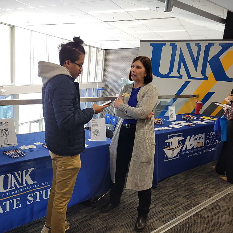 UNKOnline's tweet photo. Thank you to all the Lopers who stopped by our Graduate Studies booth today at the @UnkCoe Education Fair! We loved chatting with you about all the amazing education master's programs UNK has to offer. 🤘🎓
#bebluegoldbold #unkeducationfair #education #masterit https://t.co/xhaX9HyLD4